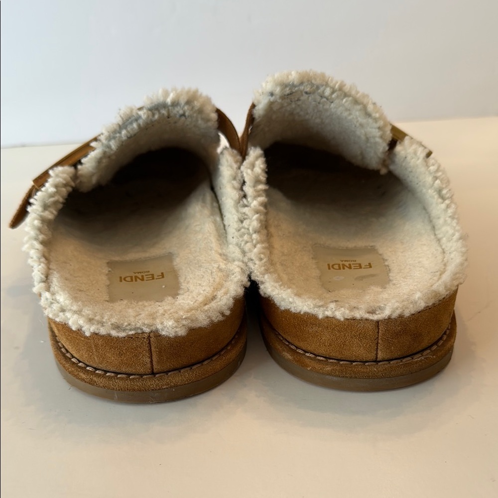 Fendi Gold and Brown Mules with Soft Lining - Picture 10 of 12